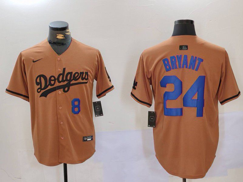 Men Los Angeles Dodgers #24 Bryant army green joint name 2024 Nike MLB Jersey style 5